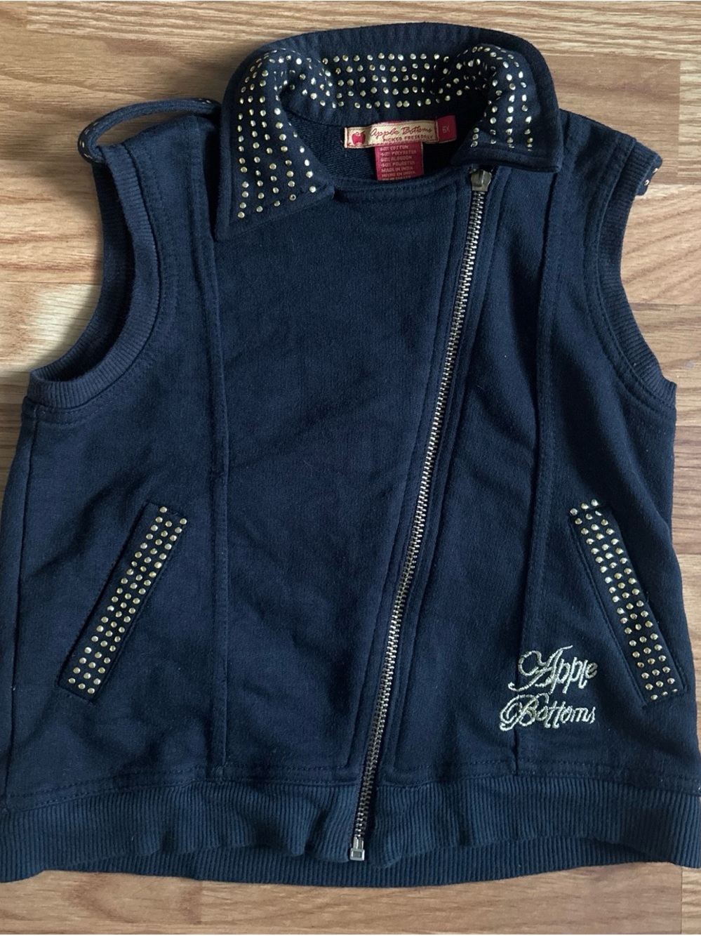 Apple Bottoms Black Studded Zip-Up Vest Best For Women’s XS/S